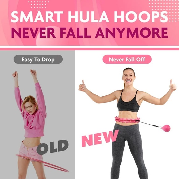 Weighted Hula Hoop Fitness 24 Knots Adult Smart Hoop (Pinki) NEW!!! - Picture 3 of 5